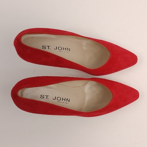 Vintage St John Red Suede Heels - Picture 3 of 12